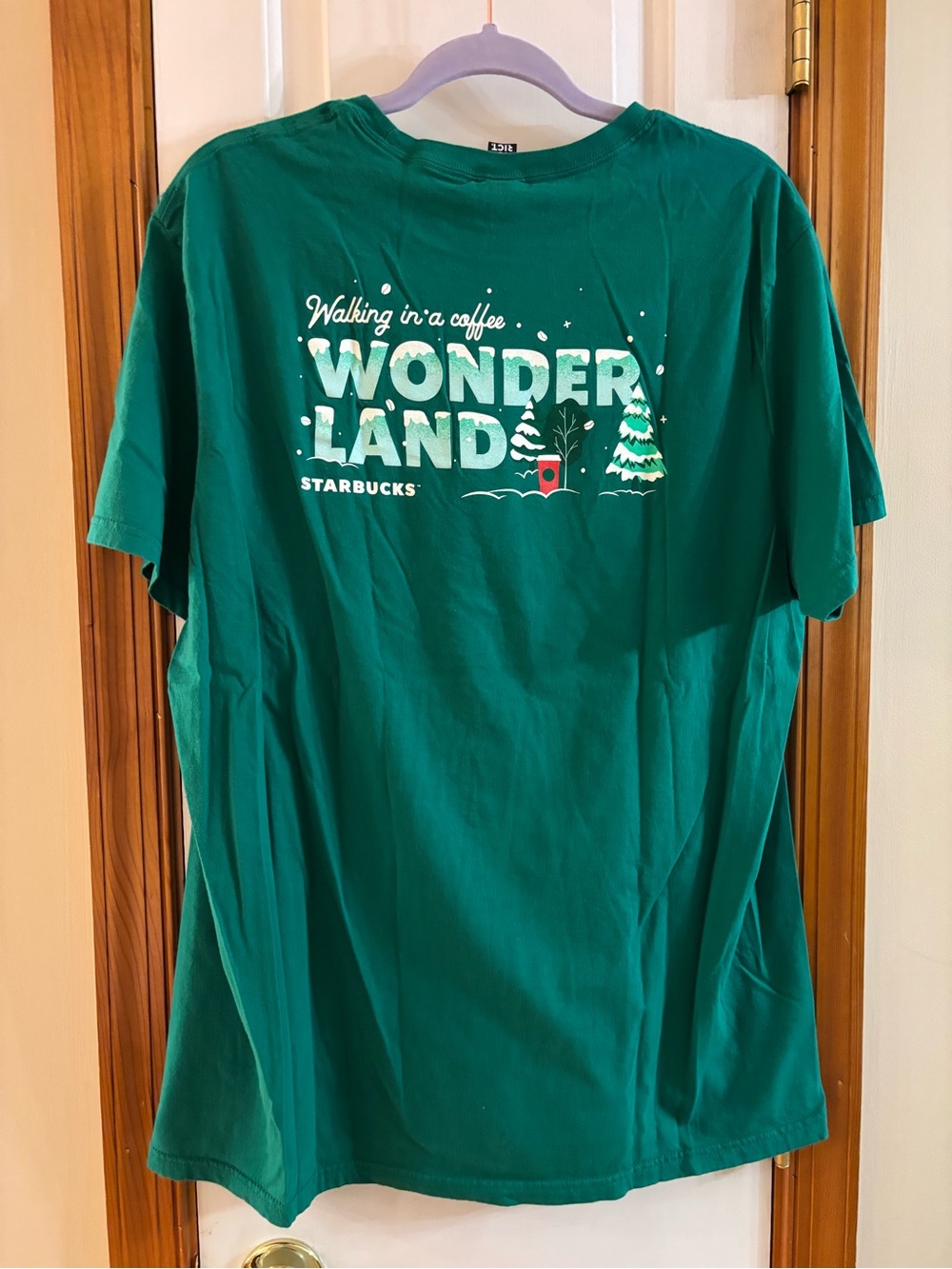 EUC Starbucks Green Holiday Wonderland Graphic Tee Size 2XL Short sleeve